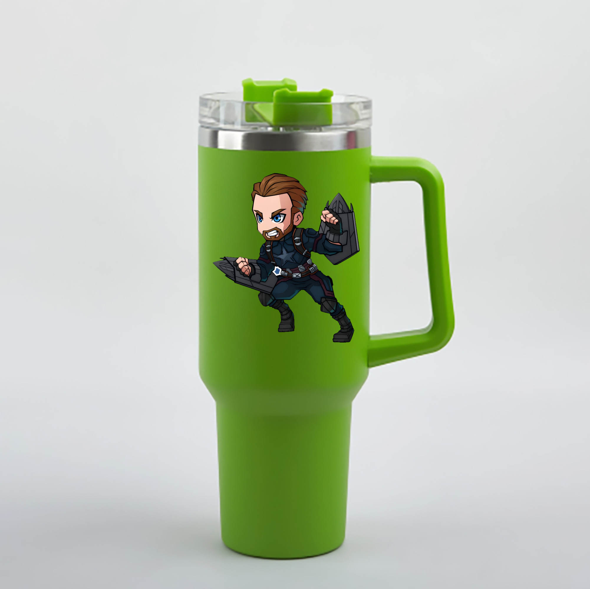 （画像用） アベンジャーズ The Avengers 1200mL車用タンブラー - クリスタルステッカー（プラスチックストロー付き）